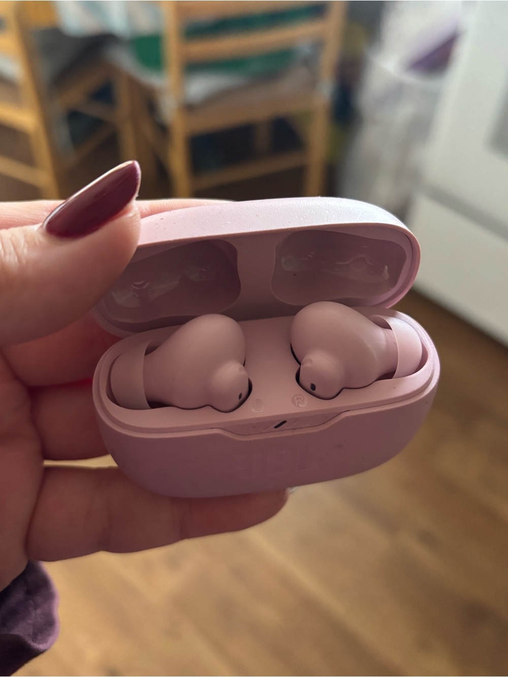 JBL Pink Wireless Earbuds with Charging Case